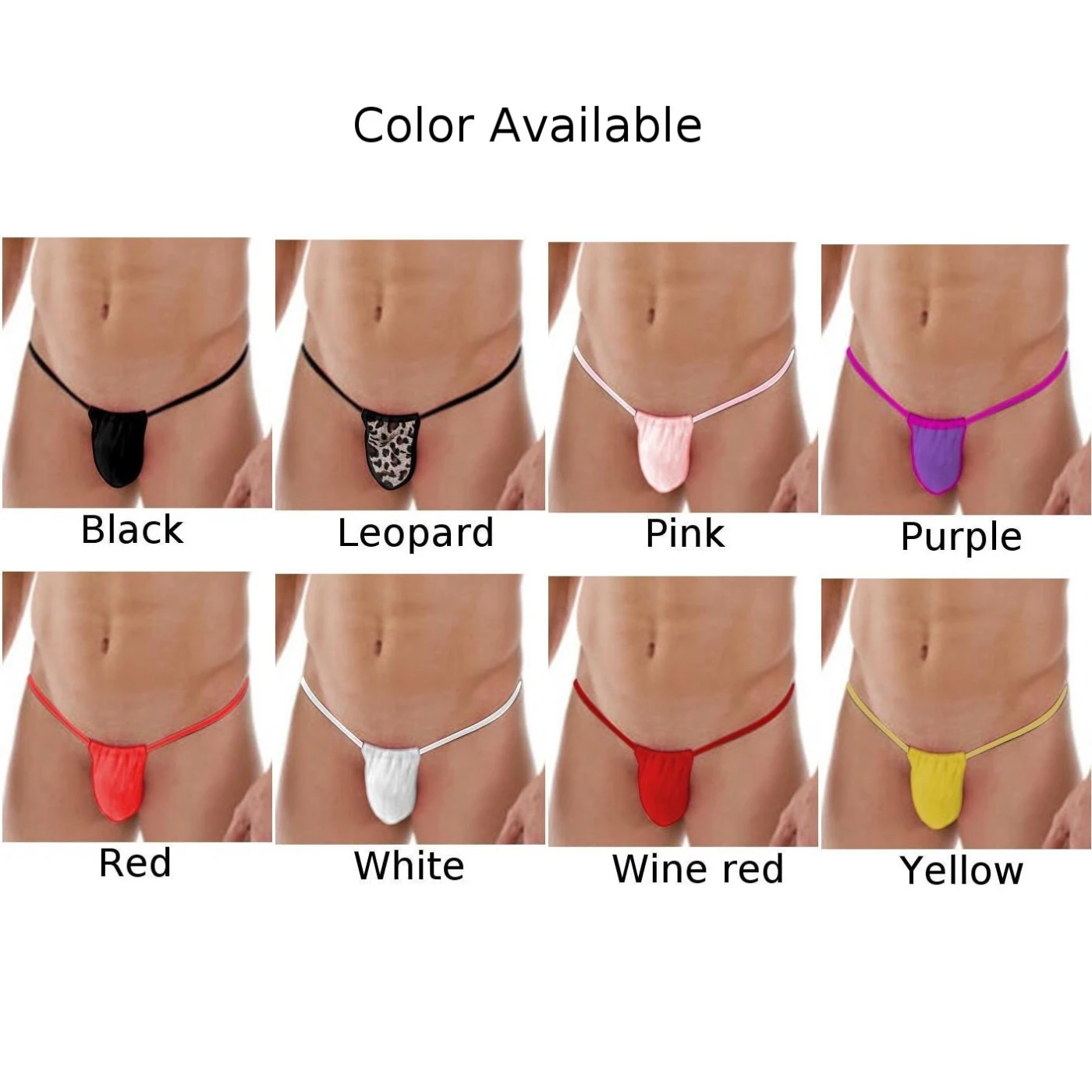 Men Sexy String Bikini Mens Bulge Pouch T-Back G-String Thong Lingerie Low Waist Suspender Briefs Underwear Homme Slip