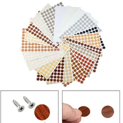 96PCS/Sheet PVC 15mm Self Adhesive Decorative Films Furniture Screw Cover Caps Stickers Wood Craft Desk Cabinet Ornament