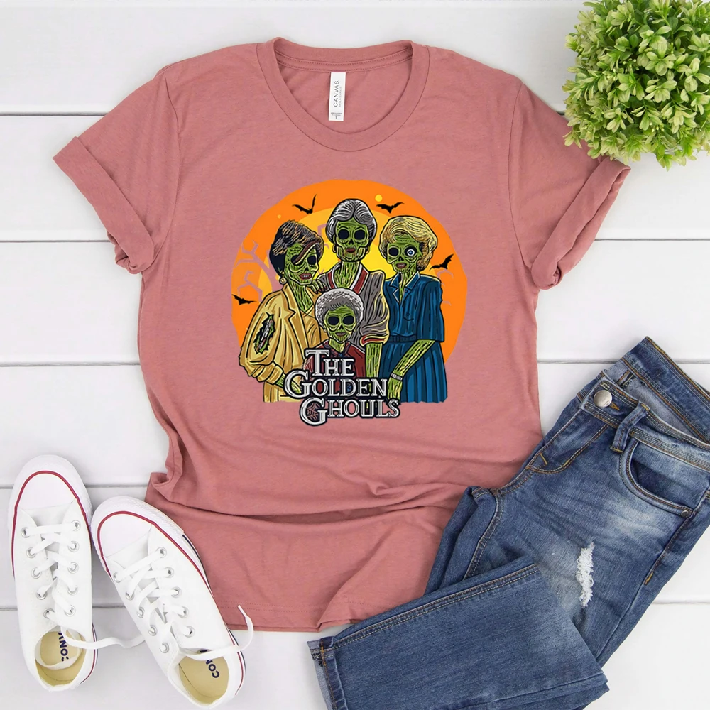 The Golden Ghouls Shirt Funny Halloween Shirt Scary Movies Shirt The Golden Girls T Shirt Ghouls Shirt Graphic Tees Casual Top