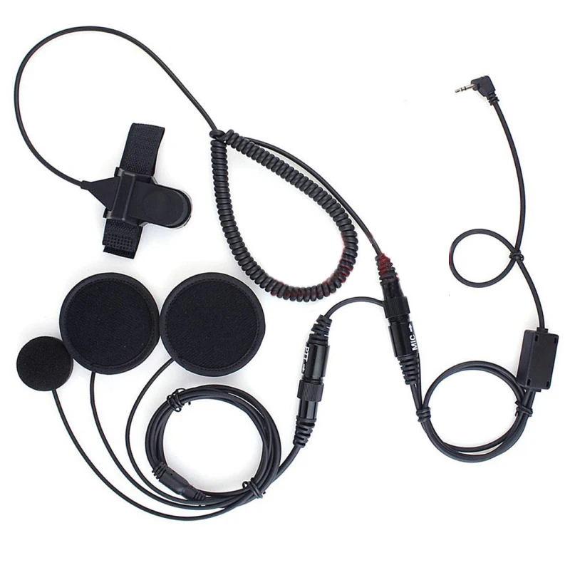 2.5mm Jack 1 Pin Full face Close Motorcycle Helmet Headset PTT For Motorola Portable Radio MD200 MB140R XTB44 MH230R