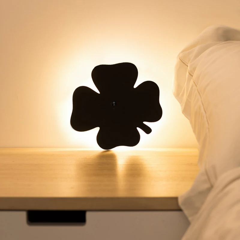 LED Night Light Wall Light Creative Silhouette Human Motion Sensor Control Atmosphere Light Beside Table Lamp Home Decor