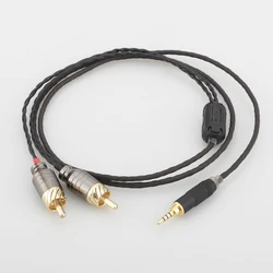 HIFI TRRS zrównoważony 2.5mm do 2 męski kabel Audio RCA dla Cayin N5 Iriver AK240 AK380 AK120II Amp Onkyo DP-X1