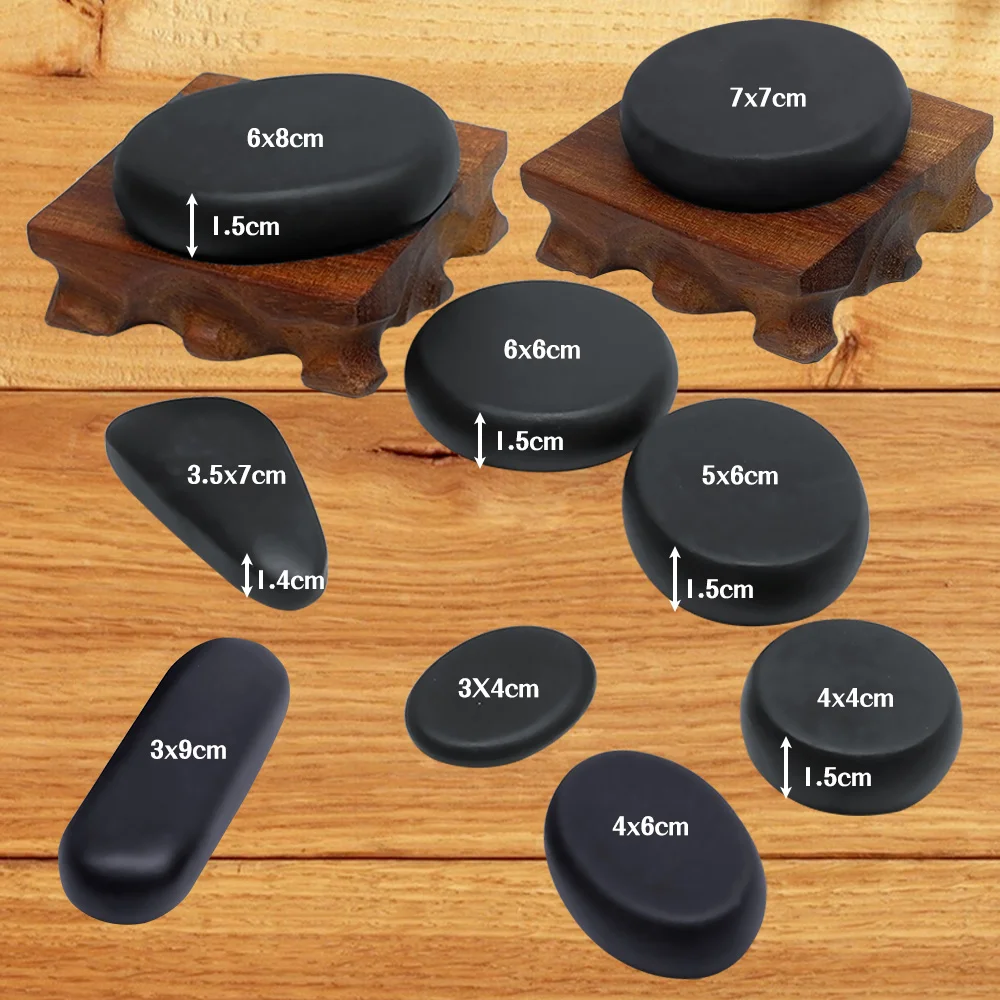 Tontin Hot Stone Massage Set Heater Box Relieve Stress Back Pain Health Care Lava Basalt round massage tool Stones for Health