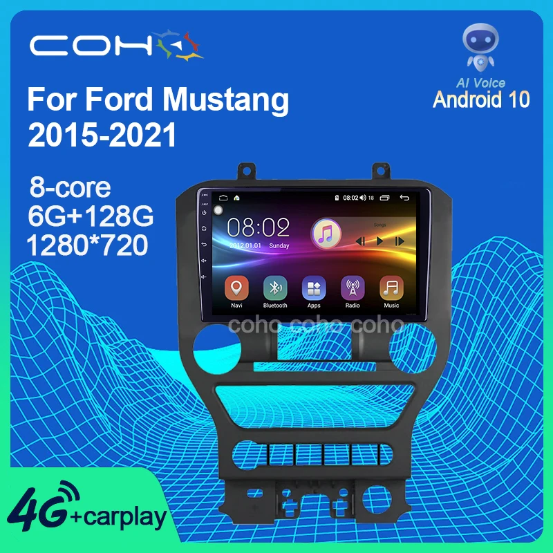 

COHO для Ford Mustang Octa-Core 2015-2021 Android автомобильное радио, мультимедийный видеоплеер, навигация GPS 6 + 128 Blu-Ray