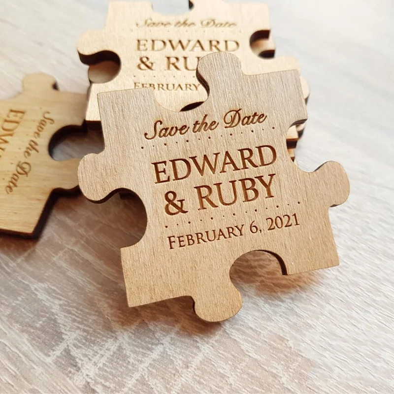 Ślub zapisz magnesy daty, puzzle z kalendarzem, magnesy puzzle — zdjęcie 4