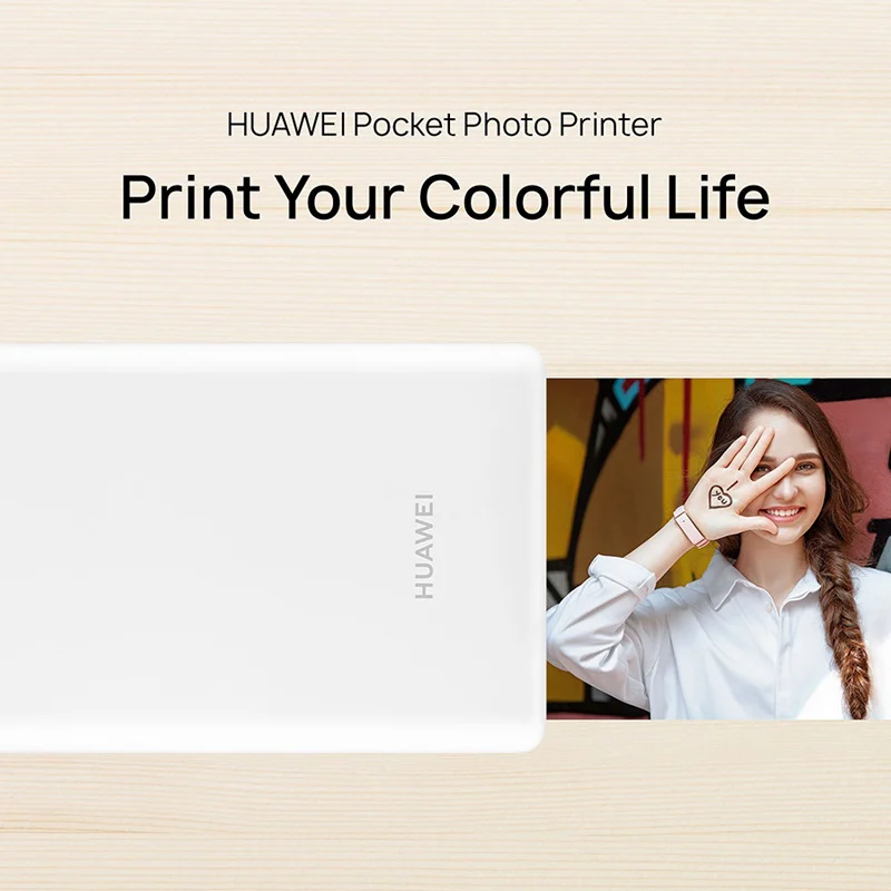 Original Huawei Mini Photo Printer DIY AR Portable pocket photo printer For Smart Phone 300dpi HD Picture CV80