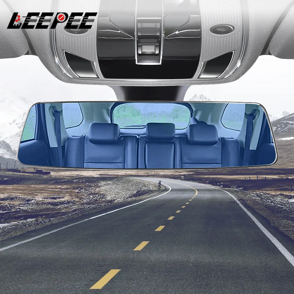 2.5D Full Screen HD Glass Anti-glare Wide-angle Blue Frameless Mirror Car Interior Rear View Mirror 3000R Micro Curvature Lens