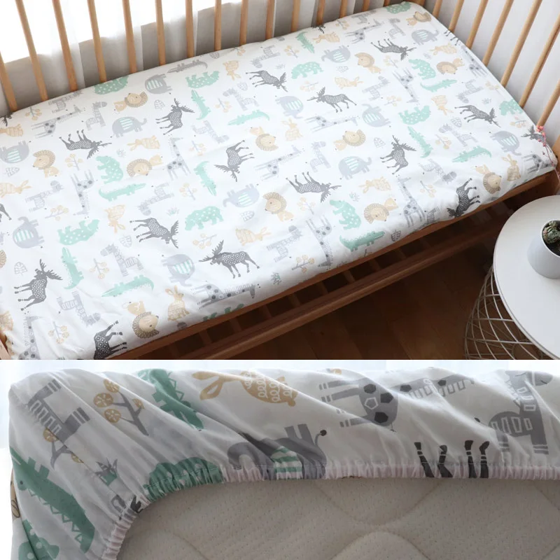 130x70cm 100% Cotton Baby Crib Fitted Sheet For Newborn Soft Bed Cot Mattress Cover Boy Girl Toddler Bedding Allow Custom Make