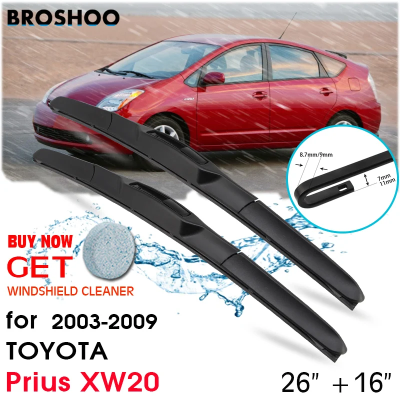 

Car Wiper Blade Front Window Windscreen Windshield Wipers Blades Auto Accessories For TOYOTA Prius XW20 26"+16" 2003-2009