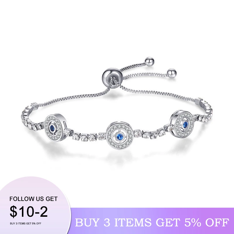 

Starmoon Adjustable Trendy Silver Plated Blue Crystal Bracelets For Women Wedding Fashion Jewelry Charming Bracelet