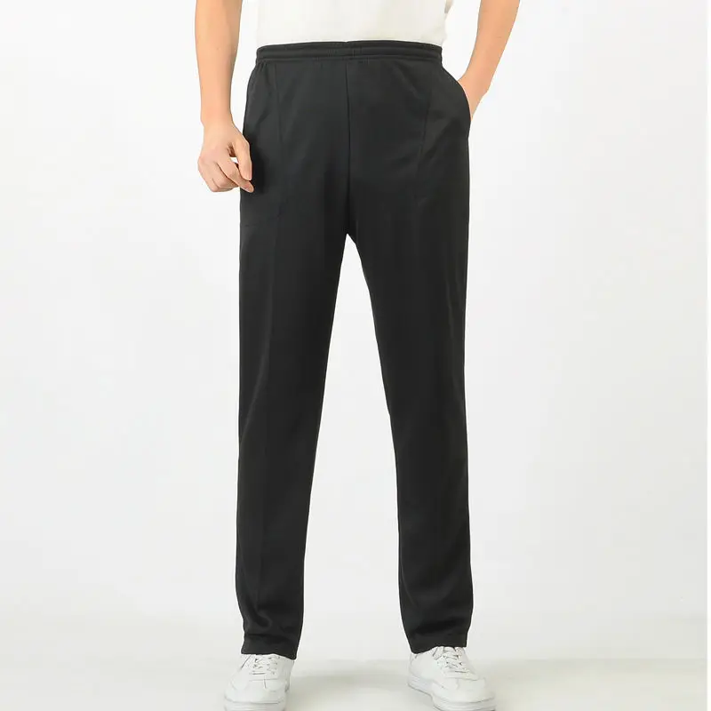 Pantalones deportivos para hombre, pantalón Formal de moda, Delgado, suelto, de cintura alta elástica, largo, informal, de mediana edad, 2020