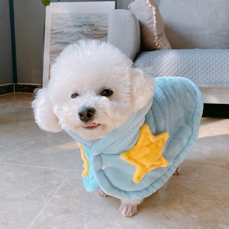 1 PC Dog Thickened Hooded Pajamas Pet Night Robe Dog Cat Winter Luxury Sleep Cape Flannel Soft Pet Nightwear Hot Sell