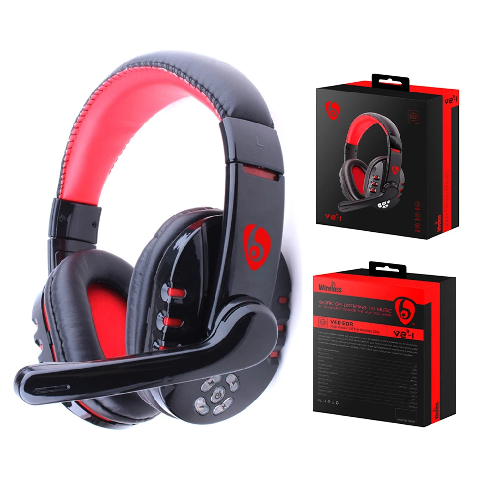 Wireless Bluetooth Headphone With Micphone Earphones Bass Music Headset For Game PC Chat Computer