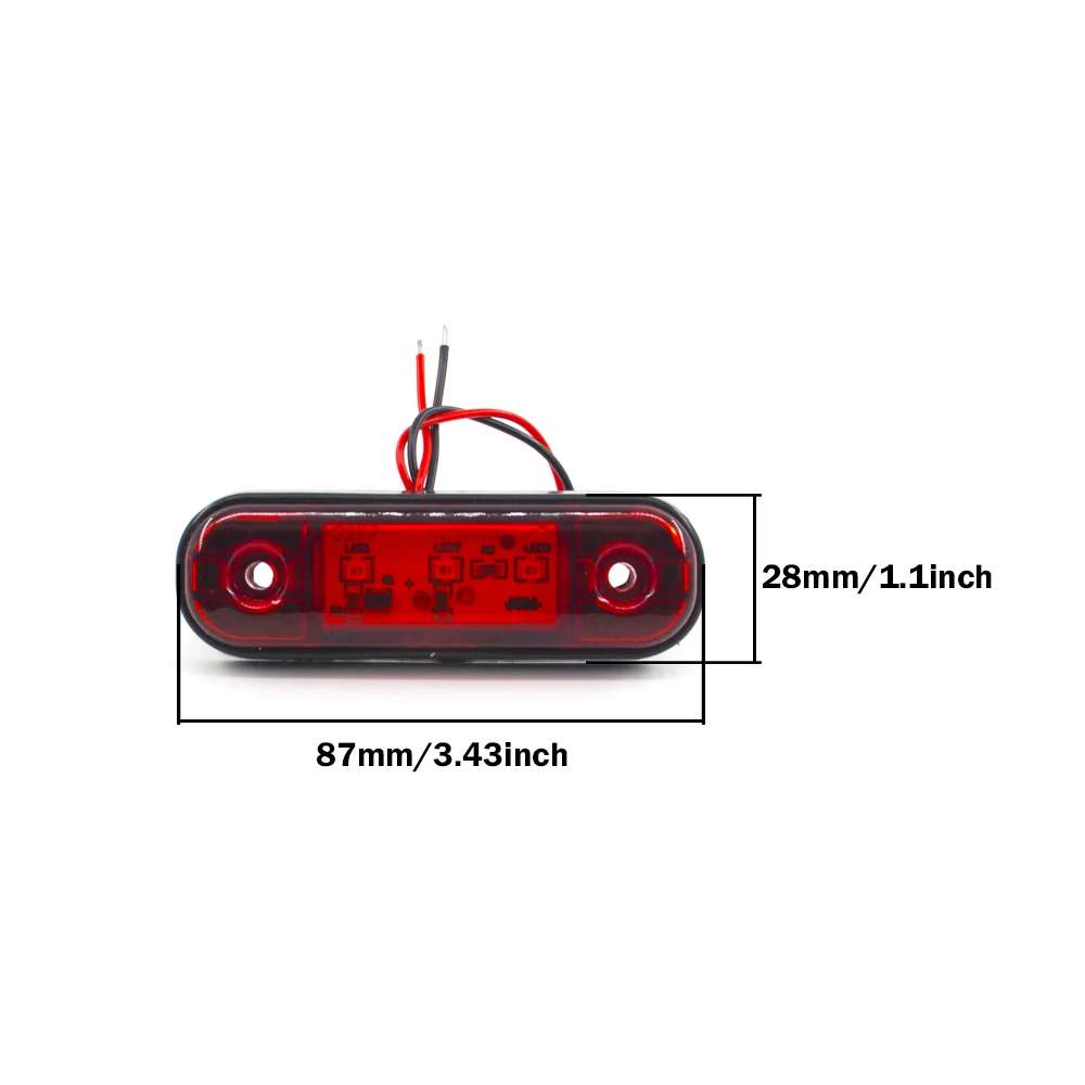 2/4/6/8/10x 3 LED External Side Marker Warning Tail Light Lamp Clearance Signal Brake Indicator Trailer Truck Lorry 12V 24V