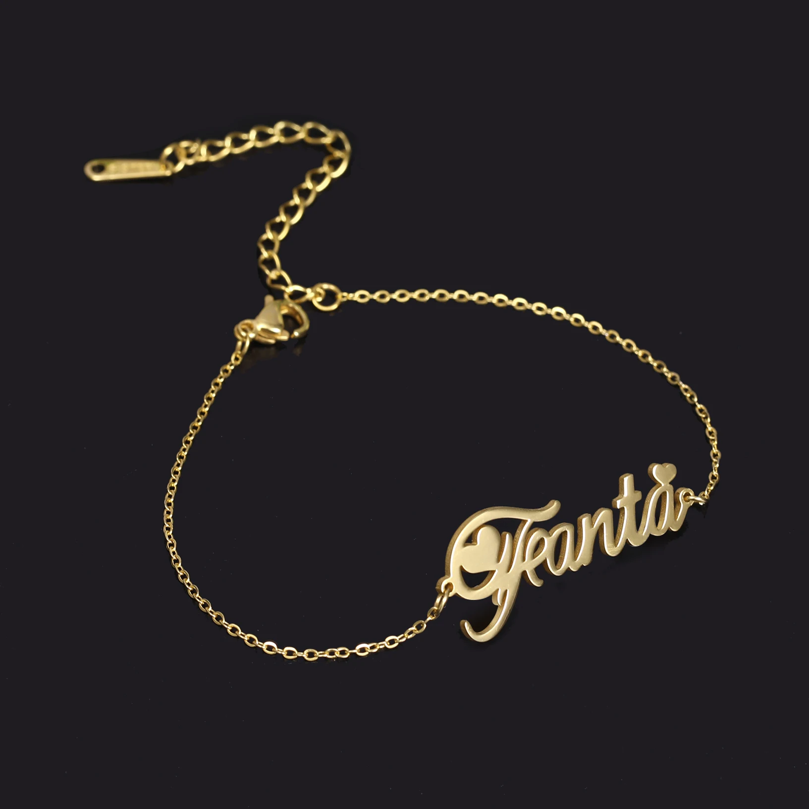 Sipuris Einzigartiges personalisiertes Namensarmband aus Edelstahl, personalisiertes Fußkettchen für Frauen, Schmuckgeschenke, Persönlichkeits-Buchstaben-Fußkettchen. – Detail 11