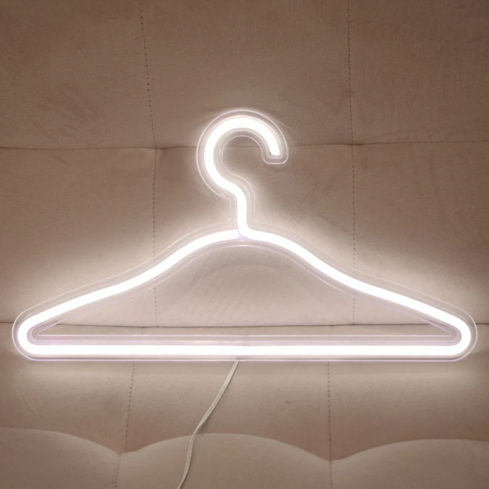 Light LED Neon Coat Clothing Hanger Holder Light Clothes Hanger Pant Storage Cloth Rack Shelf Racks Scarf clothes Storage D30