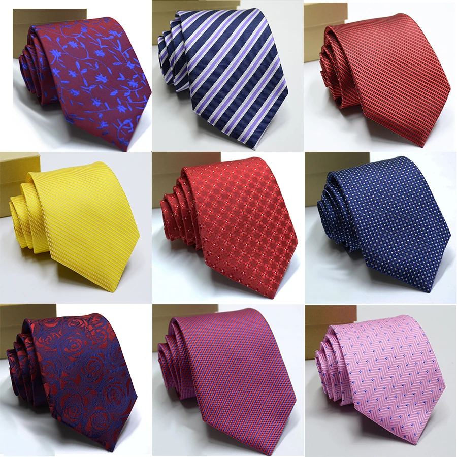 

GUSLESON Classic 8cm Colorful Tie For Mens Solid Plaid Necktie Men Formal Business Wedding Dress Accessory Gift Ties