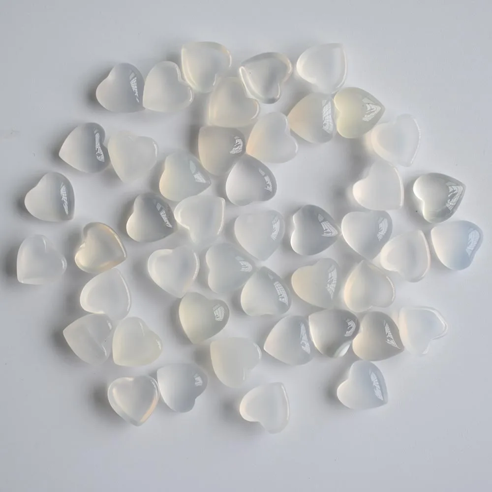 2020 neue hochwertige sortierte Naturstein-Herzform-Cabochons für die Schmuckherstellung, 10 mm, Großhandel, 50 Stück/Lot, kostenlos. – Detail 11