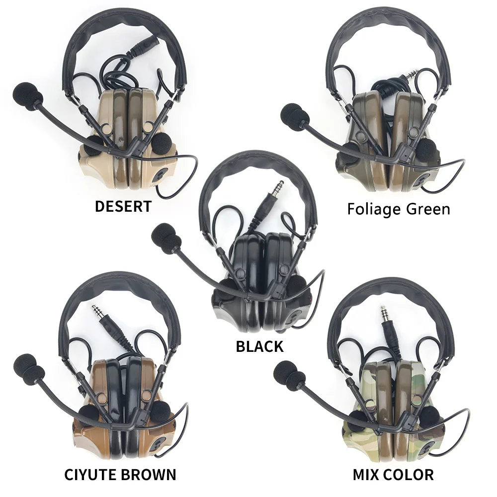 Z-TAC Tactical Comta III Headset Military Active Headphones Noise Canceling Baofeng UV-82 Kenwood PTT Hunting Accessories