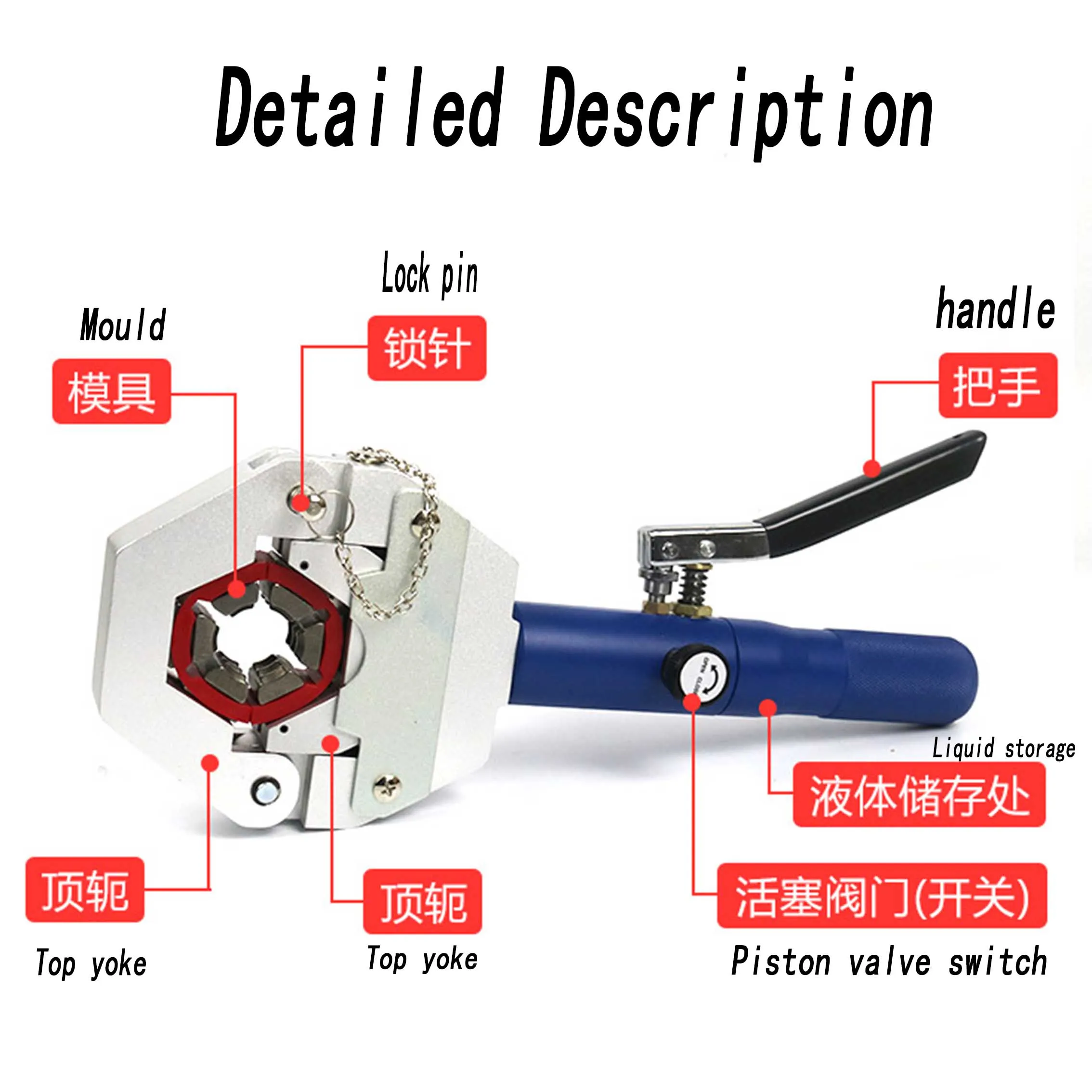 1500 Hydra-Krimp A/C Hydraulic Hose Crimper Kit Hose Fittings Crimping Tool Set Auto AC Hose Hydraulic Pressure Clamp Manually