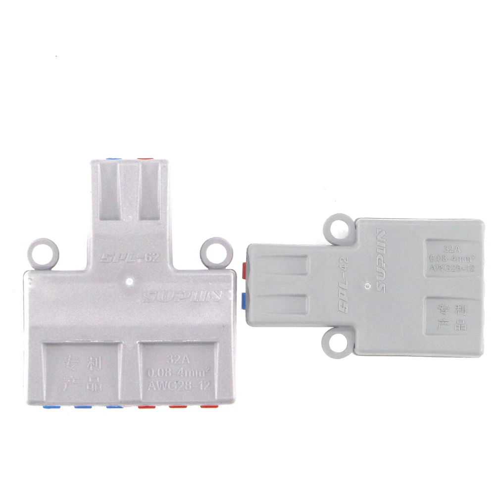 New Type SPL-42 62 Wire Connector 2 In 4/6 Out Wire Splitter Quick Conectors Universal Compact Wiring Conductor LED Conector