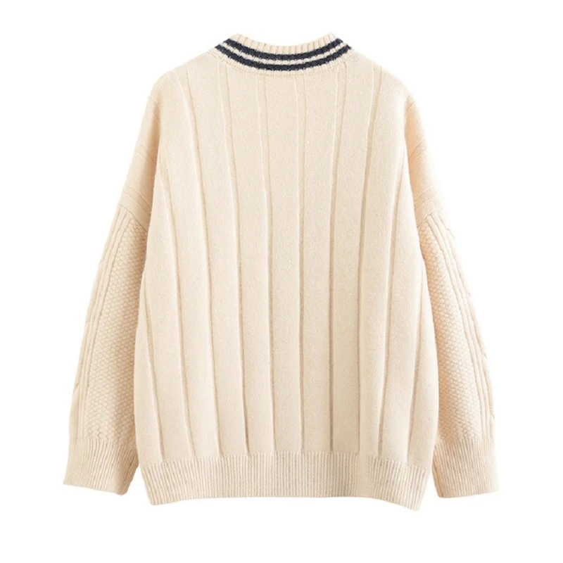 OUMENGKA Oversized Knitted Cardigans Women Harajuku Blue Sweater Autumn Winter 2021 Korean Tops Casual Vintage Beige Warm Coat