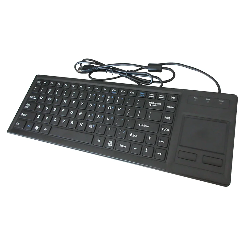 

Black USB PS2 86 Keys Plastic Industrial Keyboard With Integrated Ruggedized Touchpad