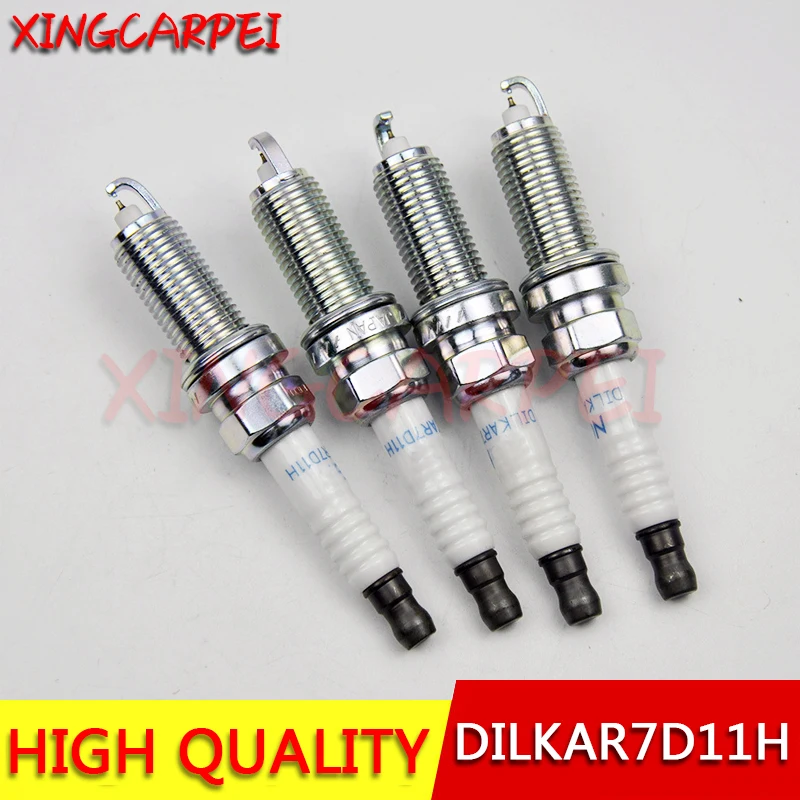 4PCS 22401-1VA1C DILKAR7D11H Dual Iridium Spark Plug For Nissan Rogue 2.0L 2017 X-TRAIL QASHQAI Engine MR20DD MR20DE