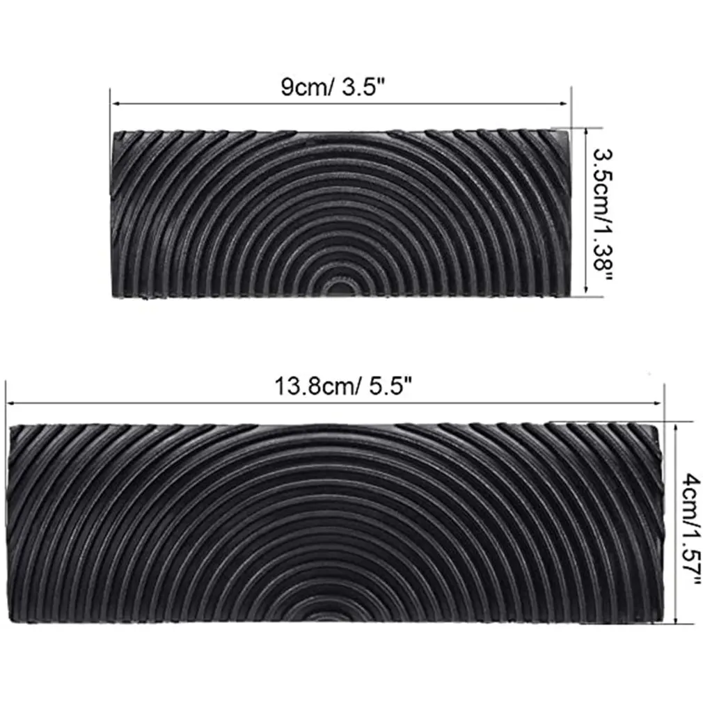 3 Inch 6 Inch Cao Su Màu Đen Vân Gỗ Lăn Sơn Tự Làm Graining Dụng Cụ Vẽ Vân Gỗ Hoa Văn Tranh Treo Tường Con Lăn nhà Công Cụ