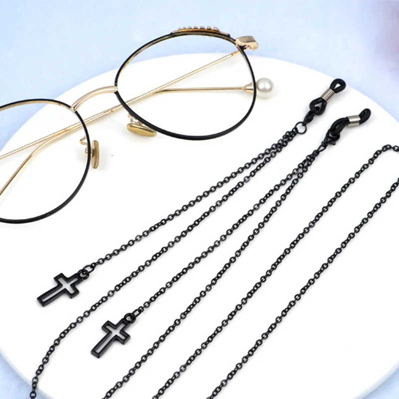 Fashion Pendant Glasses Chains Cross Heart Eyeglasses Sunglasses Spectacles Metal Chain Holder Cord Lanyard Necklace