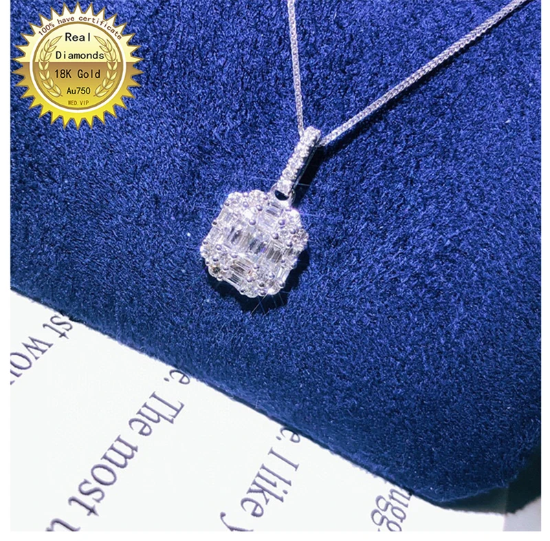 

100% 18K white gold natural diamond necklace all use 0.52ct diamond and have certificate HM054