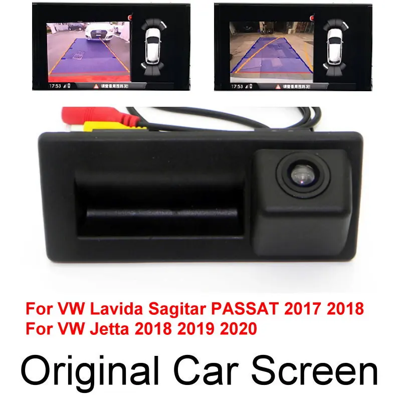 For VW Lavida Sagitar PASSAT Jetta 2017-2019 Original Car Screen Dynamic Trajectory Reverse Parking Rear Camera Trunk Handle