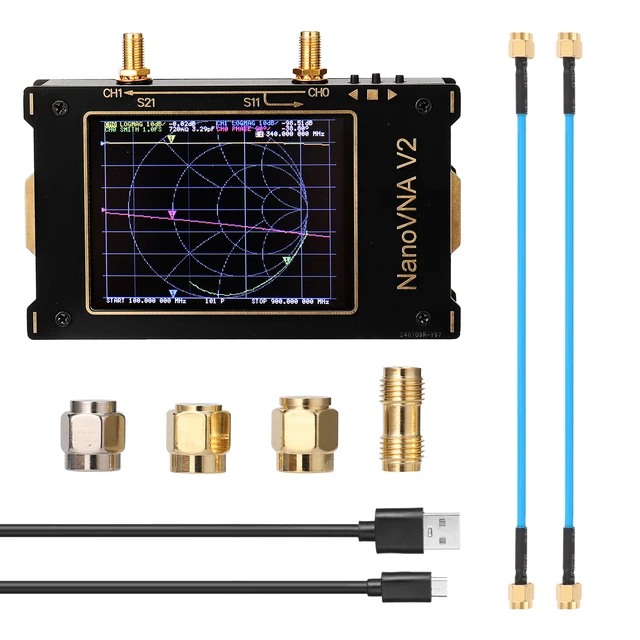 

3.2inch 3G Vector Network Analyzer 50KHz~3GHz S-A-A-2 NanoVNA V2 Antenna Analyzer Shortwave HF VHF UHF Duplexer Filter + Battery