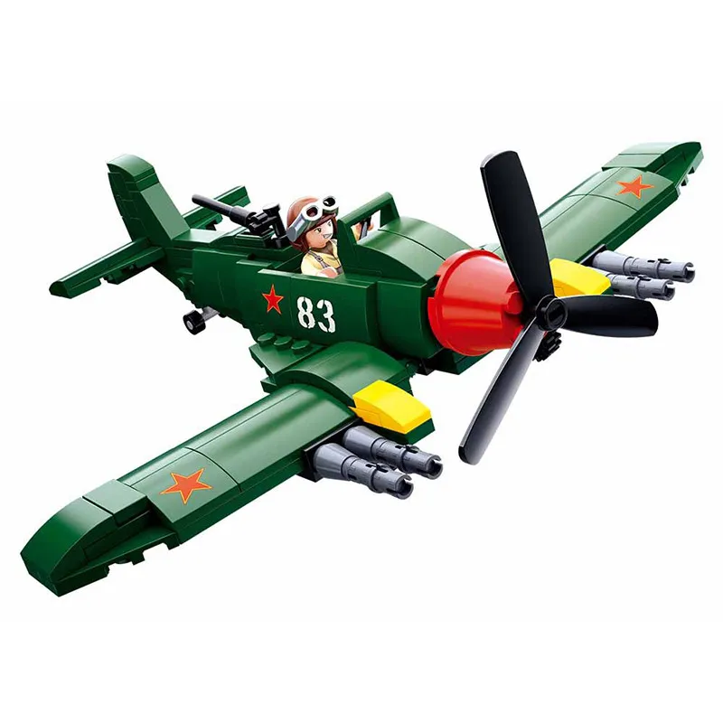 World War II Russia ILYUSHIN 2 Attack Aircraft Fighter Military Building Blocks Set WW2 Plane Bricks Classic Model Kit Kids Toys