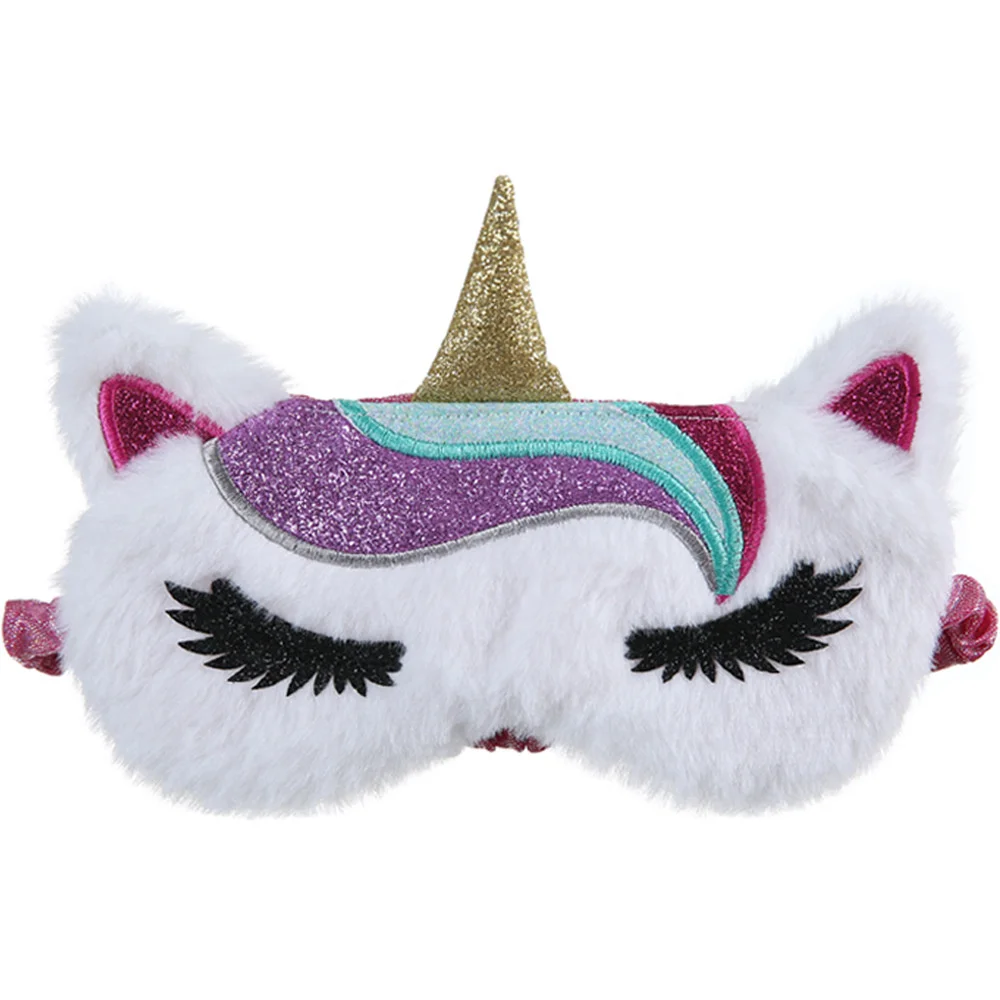 Unicorn Eye Mask Cartoon Sleeping Mask Plush Eye Shade Cover Eyeshade Suitable For Travel Home Party Gifts