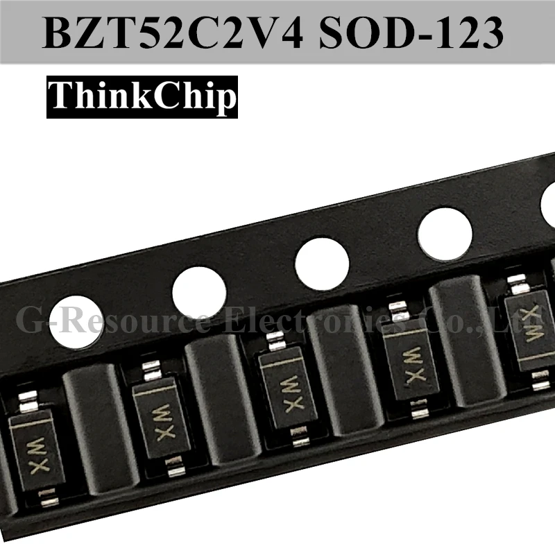 (100Pcs) BZT52C2V4 SOD-123 SMD 1206แรงดันไฟฟ้าStabilizedไดโอดDiode 2.4V (เครื่องหมายWX)