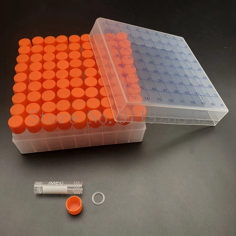 1 conjunto incluem uma parte 81-caixa de armazenamento de código digital de treliça para a loja criovial + 81 peças 1.8ml tubo de refrigeração de