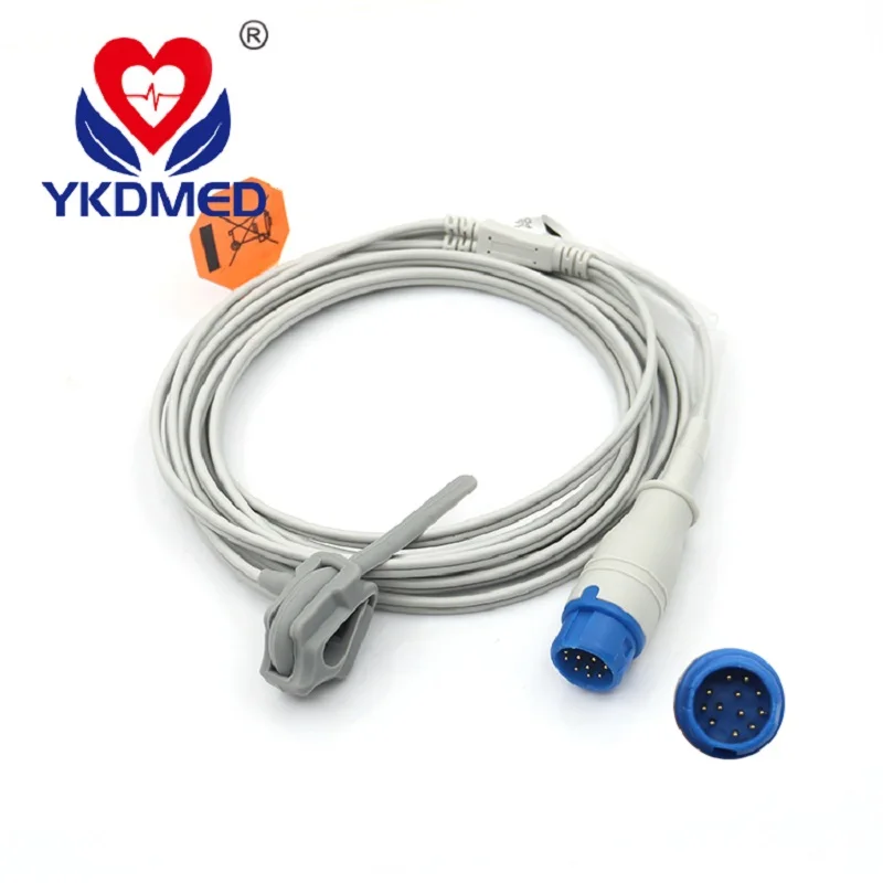 2pcs/12pin / 3m, CE ISO13485, Free Shipping,Reusable Pediatric Silicone Soft Figner Tip Spo2 Sensor