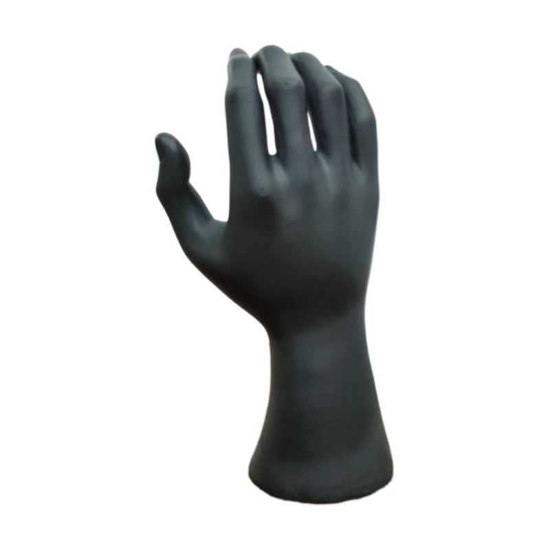 1 Male Right Hand Mannequin Artificial Hand Plastic PVC Curved Shape Black Strong Male Hand Men's Jewelry Watch Display Props