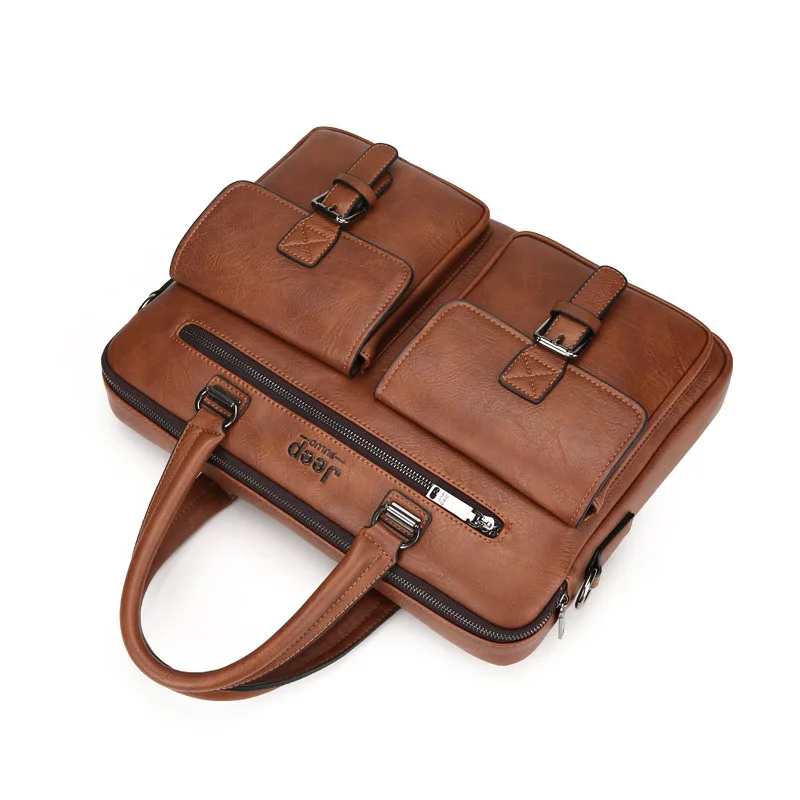 Men\'s Briefcase Fashion Handbags For Man Sacoche Homme High Quality New Brand PU Leather Shoulder Messenger Bags Office Handbag