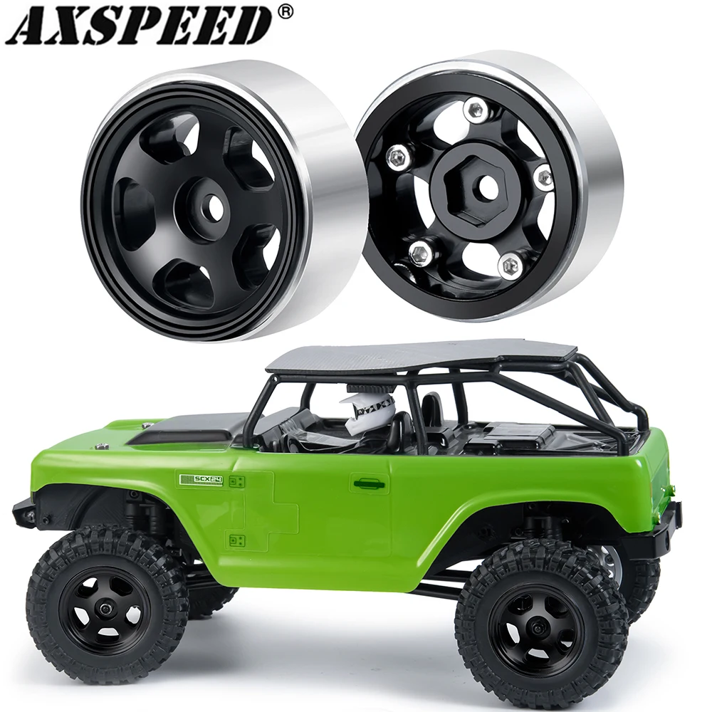 

AXSPEED 4PCS CNC Metal 1.0" Beadlock Wheel Rims Hubs for 1/24 RC Crawler Car Axial SCX24 Upgrade Accessories