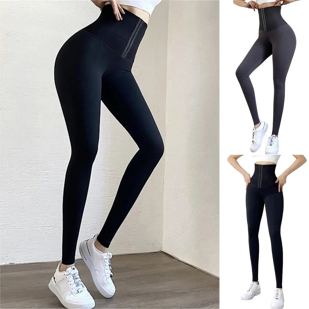 Women\'s Fleece Lined Leggings Heat Fleece Winter Leggings Thermal Leggings Double-Breasted Women Leggings High Waist Yoga Pants