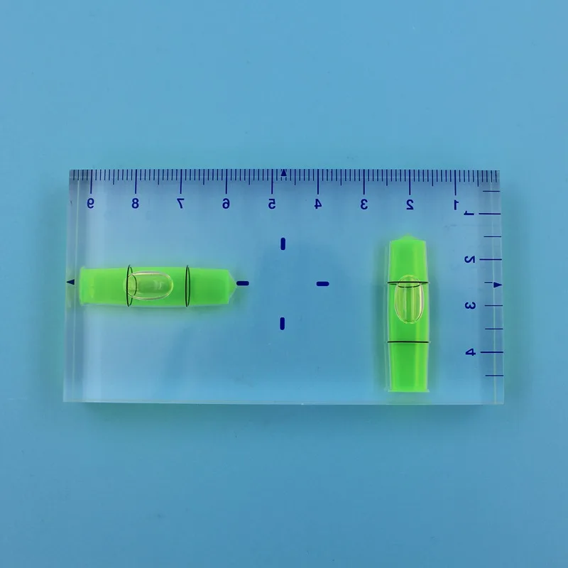 HACCURY High Precision Bubble Level Transparent Two Directions Submit Levels Square Column Spirit Level Size 95*51*13mm