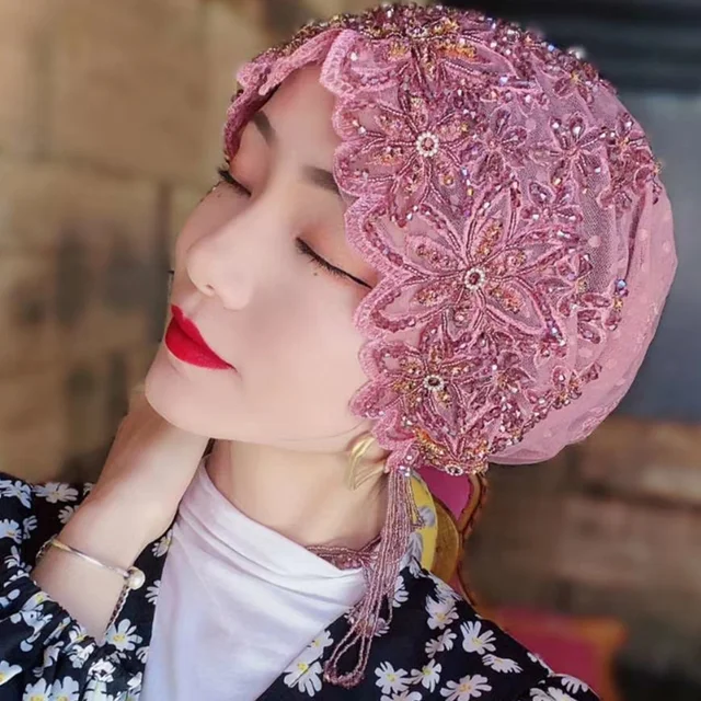 Muzułmanki Hijaber głowa ze strasem pokrywa natychmiastowa czapka dziewczęca