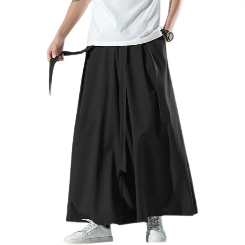 Kimono japonais Hakama Harajuku, grande taille, pantalon large décontracté, vêtements pour hommes, costume Hanfu Tang de Style chinois, 2021