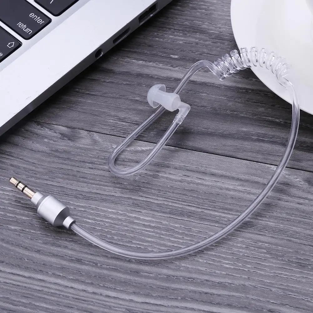 Monaural 3.5mm Air Tube In Ear Earphone Stereo Earphone Earpiece for Bluetooth-compatible Device