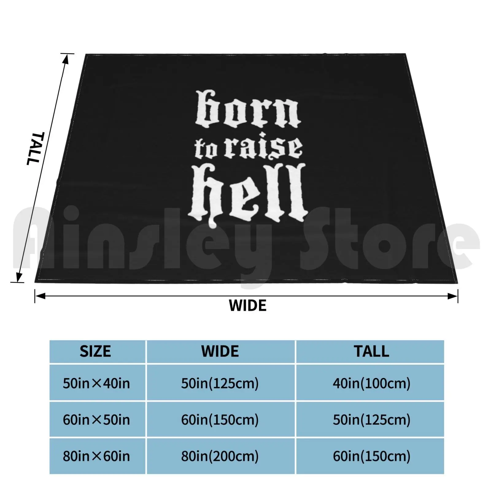 Born To Raise Hell Large Blanket Fashion Custom Born To Raise Hell N Roll N Roll Kids Kids