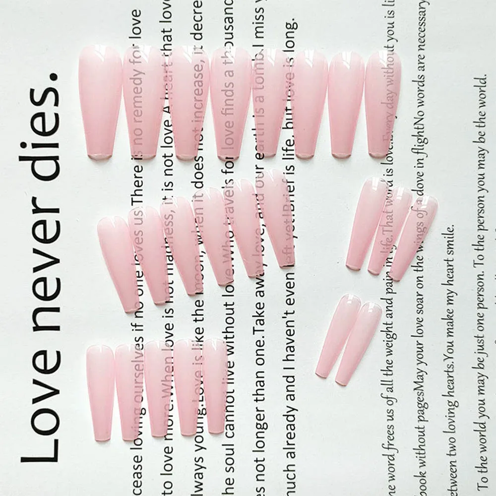 20pcs/Box Detachable Long Coffin Manicure Tool Wearable Nail Tips Fake Nails Ballerina False Nails