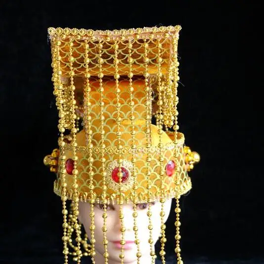 

Ancient China emperor's Crown Beijing Opera Emperor's hat hanging curtain calms Dragon King's hat Han Tang Song Ming Dynasty