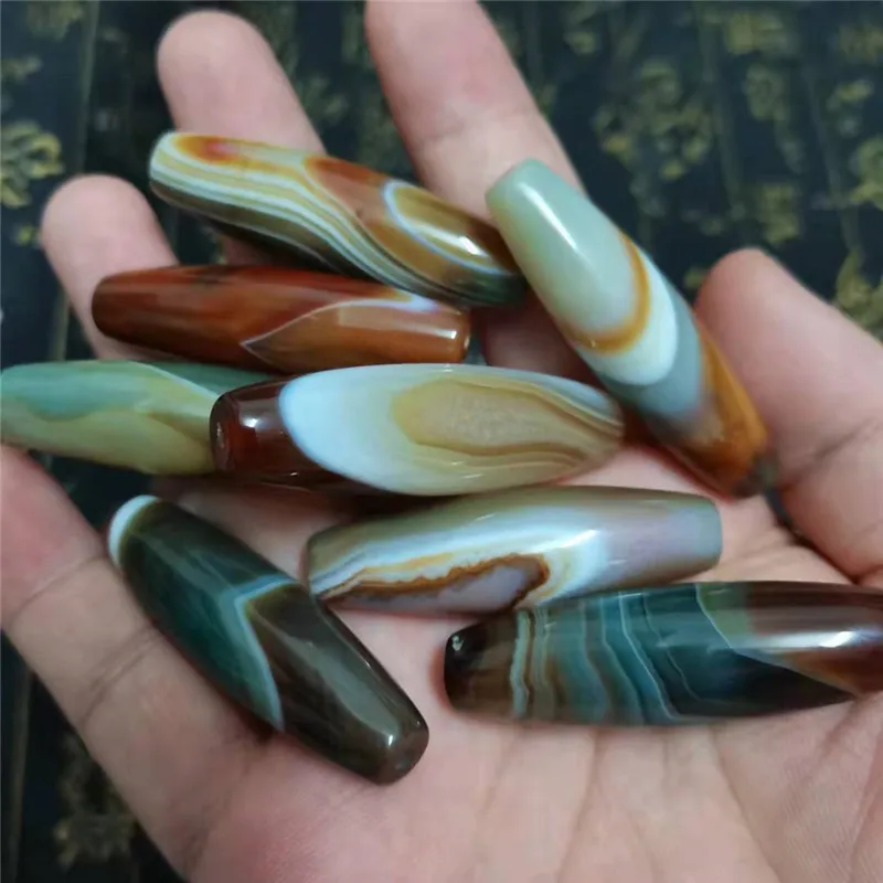 15pcs/lot Natural Agate Indian Stone Dzi Beads Colorful Jewelry Amulet  Magic Power Collectible Treasure Great Quality